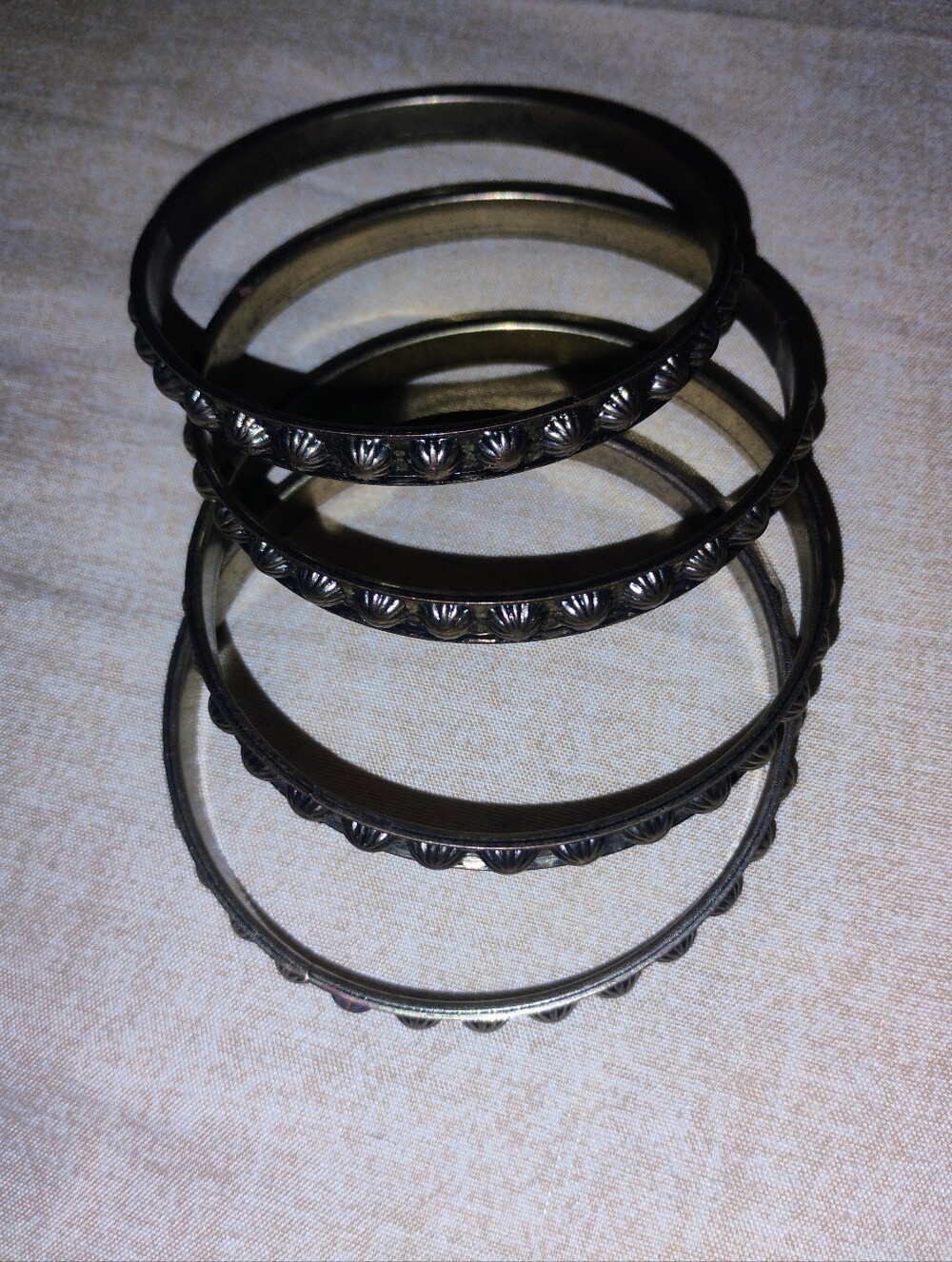 Antique-Style Metal Stackable Bangles - Bronze